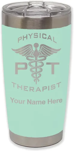 Vista 35 de LaserGram PT Physical Therapeut, vaso aislado al vacío de 20 onzas, grabado personalizado incluido (negro)