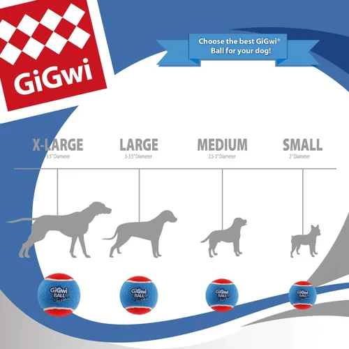 Vista 9 de Gigwi Pelota de tenis chirriante para perros, pelota interactiva para perros pequeños y medianos, juguete de goma colorido y de rebote alto de 2.5