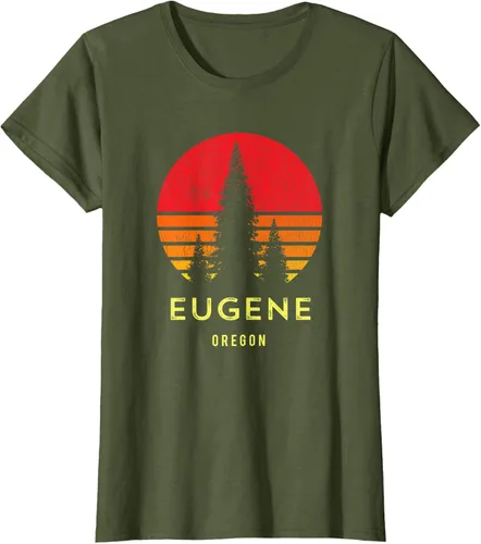 Vista 62 de Camiseta Eugene Oregon, Negro, S