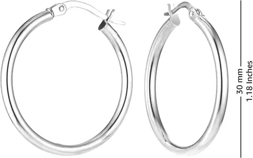 Vista 5 de Charmsy Silver Juego de 2 pares de aros clásicos italianos para mujer