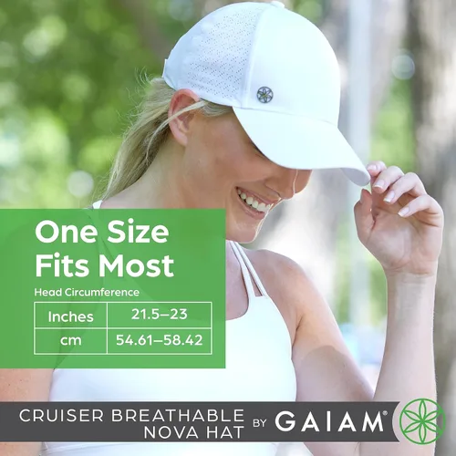 Vista 6 de Gaiam - Gorra transpirable para mujer, visera preformada, tamaño ajustable para correr