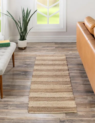 Vista 8 de Unique Loom Alfombra trenzada de la colección de yute – Bina (2' 2" x 3' 1", rectangular, gris marfil)