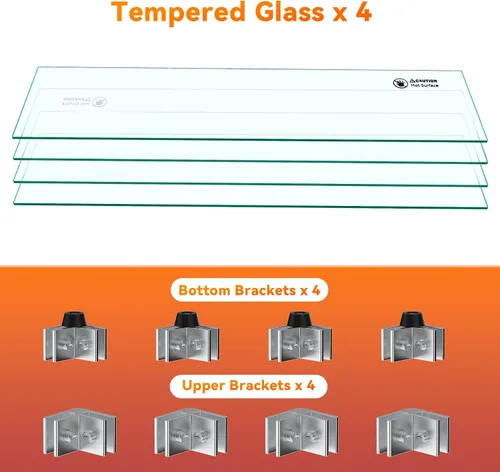 Vista 7 de Skyflame 16" Square Glass Wind Guard for Fire Pit