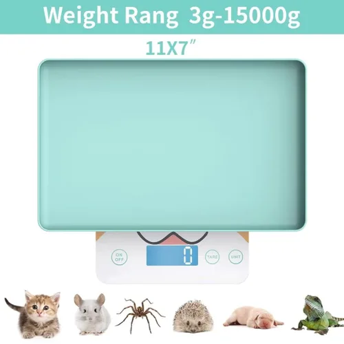 Vista 2 de Báscula digital para mascotas para animales pequeños, báscula de parto, mini báscula de equilibrio de peso de precisión de gramos, alta precisión ±