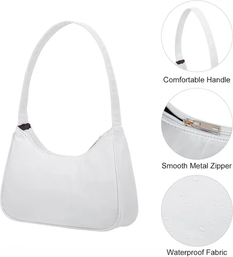 Vista 6 de Bolsos de hombro para mujer, lindo bolso de mano Hobo con cierre de cremallera