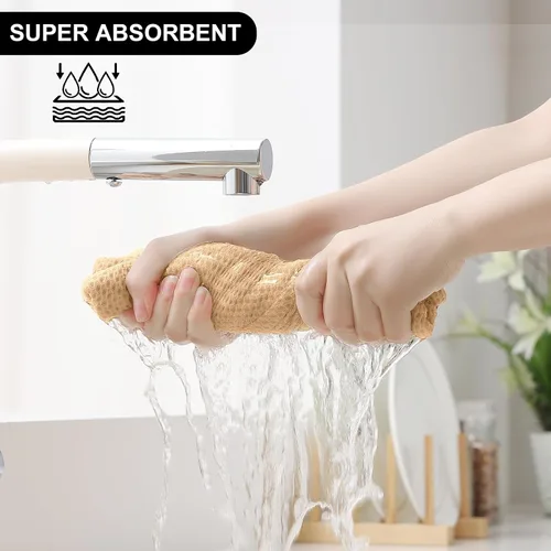 Vista 3 de Homaxy Juego de toallas y paños de cocina 100% algodón, 30 x 30 centímetros y 33 x 71 centímetros, juego de 8 toallas de cocina ultra suaves