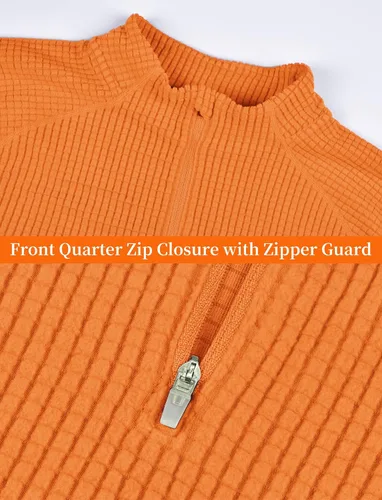 Vista 2 de Zengjo Half Zip Pullover Women Athletic Workout Golf Running Thermal Tops 14-Zip Long Sleeve T-Shirt Moisture Wicking