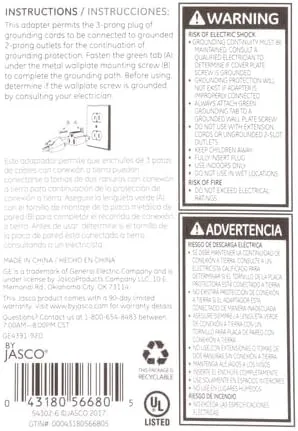 Vista 3 de GE - Adaptador enchufe polarizado