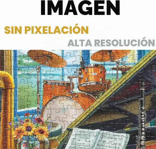 Vista 4 de Rompecabezas de sala de música para adultos, 1000 piezas, bonito rompecabezas de arte musical, divertidos rompecabezas de gato y perro Candy Town