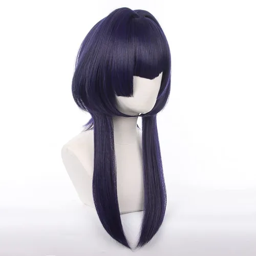 Vista 3 de Tongtta Genshin Impact Candace Cosplay Wig Short Purple Bobo Hair Halloween Costume Party Wig for Women