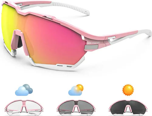 Vista 10 de VICTGOAL Cycling Glasses for Men Women with Polarized and Photochromic 2 Lenses Clear Road Bike Running Sports Sunglasses