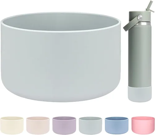 Vista 28 de HEYSKAY Bota protectora de silicona para botella de agua Hydro Flask, botella de agua de boca ancha, protector inferior de silicona antideslizante