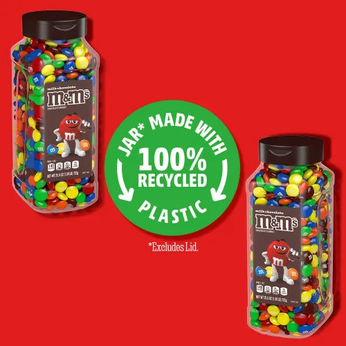 Vista 2 de M&M'S Frascos de caramelos de chocolate con leche a granel, surtido de caramelos de chocolate, caramelos a granel tamaño fiesta, bocadillos