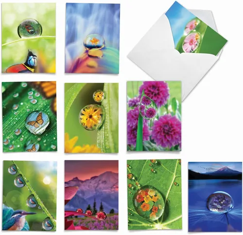 Vista 8 de The Best Card Company - 10 tarjetas de notas en blanco (4 x 5.12 pulgadas) - atractivas tarjetas de fantasía mítica, en caja de saludos surtidos