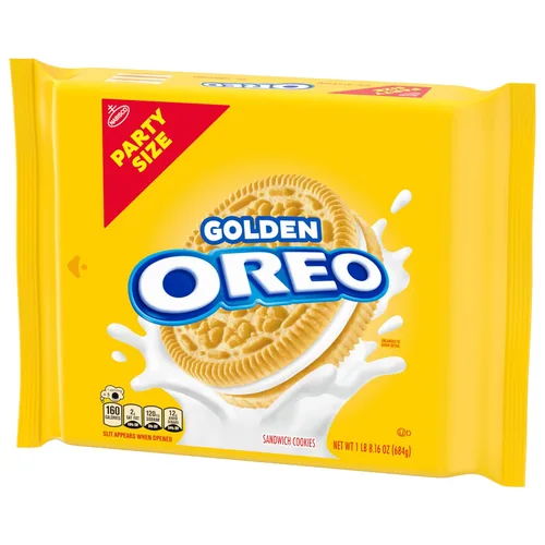 Vista 13 de OREO - Galletas de chocolate estilo sándwich doradas, tamaño fiesta, 24.16 onzas.
