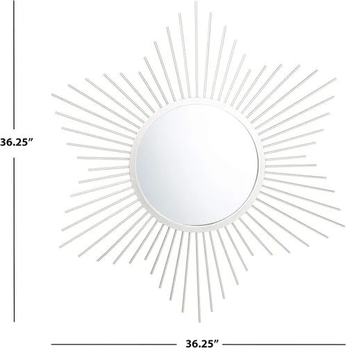 Vista 4 de SAFAVIEH Home River Silver Sunburst - Espejo decorativo de 36 pulgadas