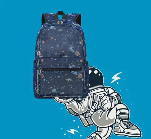 Vista 2 de CAMTOP Mochila de malla para niños y niñas, mochila transparente para preescolar, mochila casual para escuela, playa, viajes, deportes, Azul