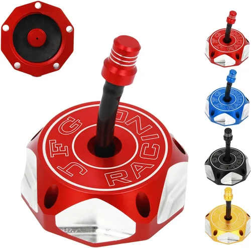 Vista 9 de JFG RACING Tapa de tanque de combustible para Dirt Bike con manguera de ventilación de aire para DRZ50/70/125/400/400E, LT-R450, LT-Z250/400/400Z