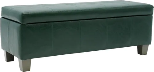 Vista 6 de 41" Storage Ottoman, Storage Bench with Safety Hinge, Upholstered Synthetic Leather Ottoman Bench for Bedroom, Living Room, Entryway, Hallway, Foot