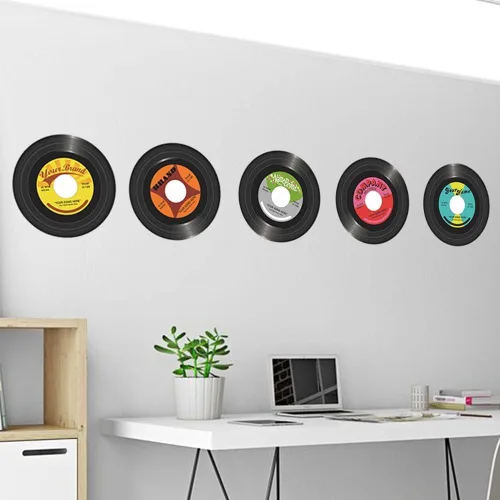 Vista 4 de WrtmyR Paquete de 5 discos de vinilo en blanco, kit de collage de pared de 11 pulgadas, imágenes estéticas, pósteres de cubierta de álbum de CD