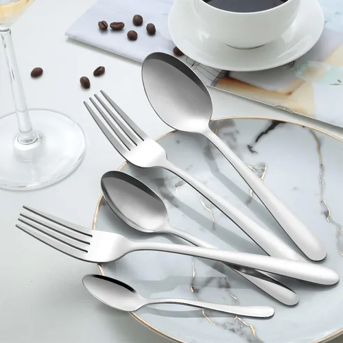 Vista 6 de Pleafind 36 cucharas de café, cucharas de 4.7 pulgadas, cubertería, cuchara de té de acero inoxidable, mini cuchara, cucharaditas pulidas con espejo