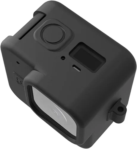 Vista 4 de Funda de silicona para GoPro Hero 11 Mini protector de lente de vidrio templado, cubierta protectora de película protectora para GoPro11 Mini
