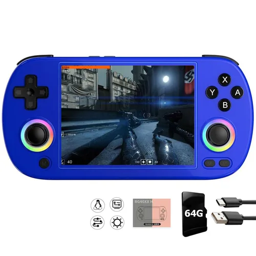 Vista 12 de RG40XX H Handheld Game Console RG40XXH Retro Gaming Console 4.0'' IPS Screen with 64G TF Card Pre-Installed Games Linux System Supports 5G WiFi