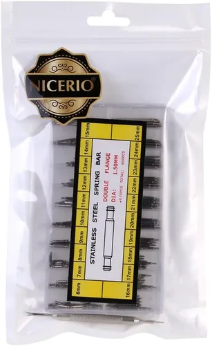 Vista 6 de NICERIO 400 piezas de correa de reloj profesional de acero inoxidable, barras de resorte con herramienta de reparación de removedor, 0.236 in