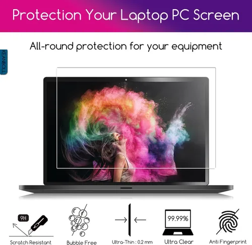 Vista 3 de KEANBOLL Paquete de 2 Protectores de Pantalla de Vidrio Templado MacBook Pro 13 para MacBook Pro de 13 pulgadas (2016-2022 / M1, M2), MacBook Air