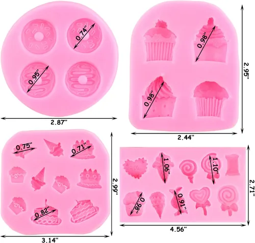 Vista 4 de ZiXiang Moldes de silicona para conos de helado, molde de dona, molde de caramelo para decoración de pasteles, decoración de cupcakes, polimero