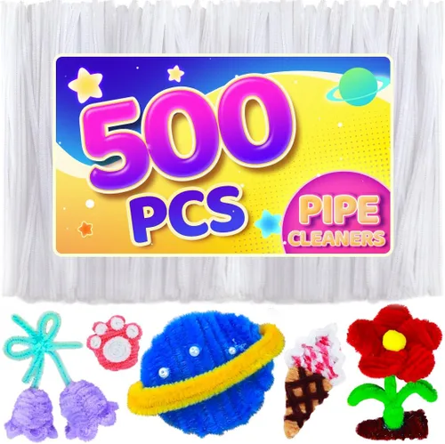 Vista 28 de Eppingwin 200 limpiapipas, limpiadores de pipas con purpurina, suministros de manualidades, tallos de felpilla de 10 colores para proyectos