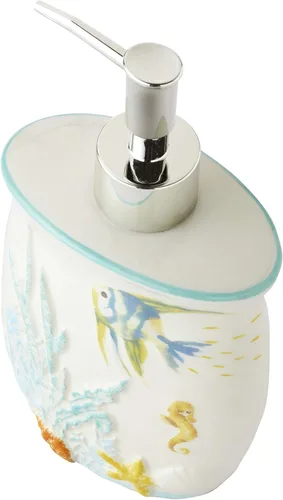 Vista 3 de SKL Home Dispensador de jabón de acuarela oceánica, multicolor