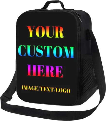 Vista 9 de 1-300 unidades de lonchera personalizada para mujer, bolsa aislada personalizada, añade tu texto, portátil, reutilizable, aislada, bolsa enfriadora