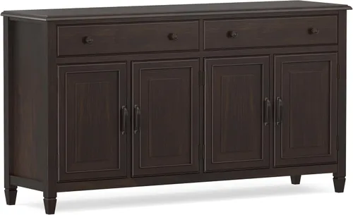 Vista 21 de SIMPLIHOME Connaught - Armario de madera maciza de 60 pulgadas de ancho, color negro