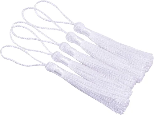 Vista 22 de KONMAY, borlas pequeñas y suaves, con bucles para proyectos de bricolaje, hechas a mano, sedosas, de 3.5 pulgadas, 20