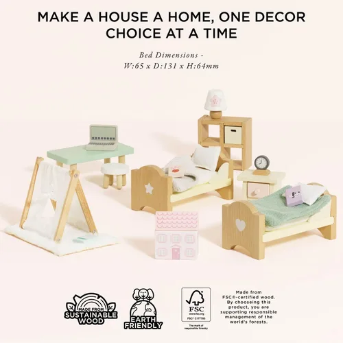 Vista 4 de Le Toy Van Dollhouse - Muebles para muñecas y Accesorios, Baño Sugar Plum
