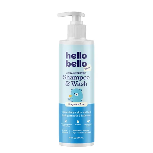 Vista 17 de Hello Bello Champú y gel de baño para niños, fórmula hipoalergénica suave, vegano y libre de crueldad, aroma cremoso de coco, 10 onzas líquidas