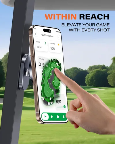Vista 2 de A2C - Soporte magnético de aleación p/carrito de golf compatible con MagSafe iPhone 17 Pro Max Air, Plus 16, 15, 14, 13, 12, Mini; se adapta a EZGO