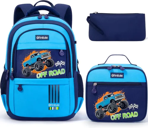 Vista 8 de Fimibuke Mochila infantil para niños, mochila espacial impermeable con caja A1.space Negro