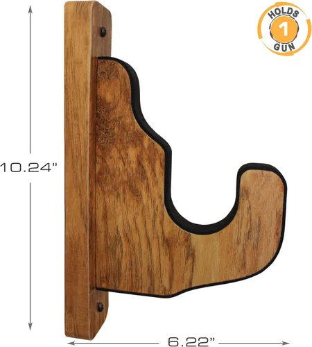 Vista 6 de Rush Creek Creations - Soporte de pared para rifle, escopeta y pistola individual, soporte para pistola de interior para caza y tiro, estante