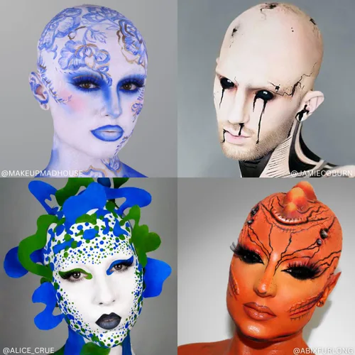 Vista 5 de Mehron Gorra profesional de maquillaje para adultos, hombres y mujeres Gorra calva para disfraz de Halloween, cosplay y teatro (látex)