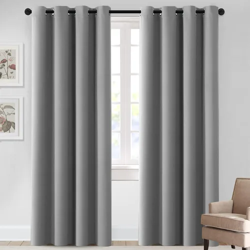 Vista 12 de MeilleMaison Cortinas opacas para dormitorio, con aislamiento térmico, oscurecimiento de habitación, cortinas insonorizadas para ventana, cortinas