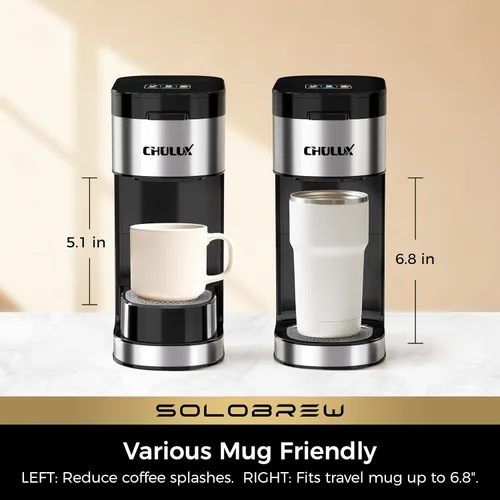 Vista 12 de CHULUX SoloBrew - Cafetera de una sola porción para cápsulas K Cup