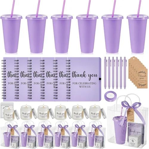 Vista 14 de Nuogo - Juego de 2 premios de ducha para padres para adultos, regalo de despedida de soltera, vaso de plástico, cuaderno con vela perfumada, bolsa