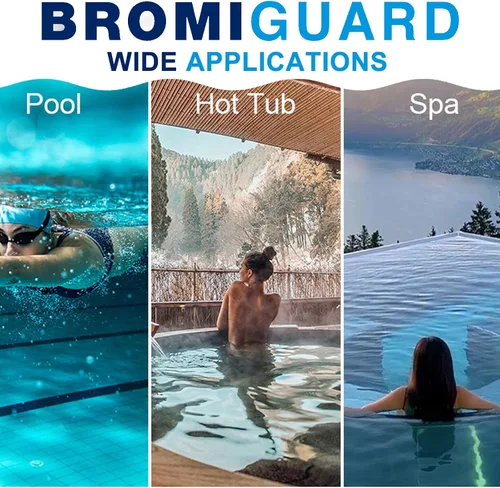 Vista 5 de BROMIGUARD Tabletas de Bromo de 1 Pulgada 1.8 Libras para Spa Jacuzzi Desinfectante Químico Sanitizante Tabletas de Bromo Tabletas de Bromación