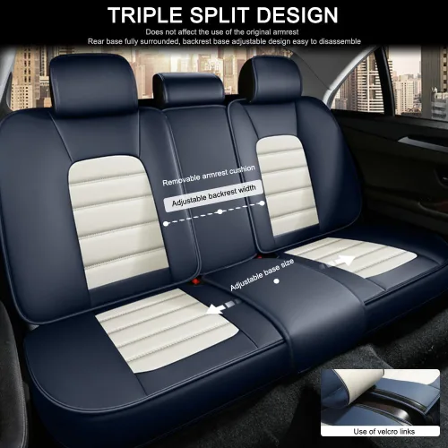 Vista 12 de 5 fundas de asiento para Chevy Aveo 2005-2023, fundas de asiento de automóvil de cuero, impermeables, antideslizantes, suaves, cómodas fundas