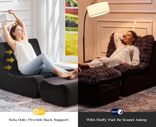 Vista 7 de Hobestluk - Sofá de espuma para espacios pequeños, sofás cómodos con reposapiés, sofá reclinable, sofás pequeños para sala de estar, dormitorio