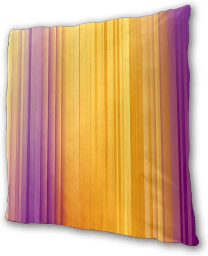 Vista 5 de Pack of 2 Short Plush Throw Pillow Covers 16 X 16 Inch, Retro Yellow Purple Stripes Couch Throw Pillow Covers Cozy Pillowcases, Couch Pillow Covers