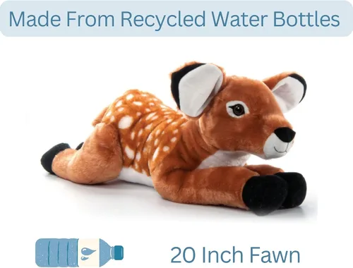 Vista 7 de The Petting Zoo Fawn - Peluche de animal de peluche, regalos para niños, animales salvajes de Onez, juguete de peluche Jumbo Fawn de 20 pulgadas