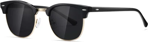 Vista 78 de AEVOGUE Gafas de sol polarizadas para mujeres y hombres semi marco retro gafas de sol AE0369
